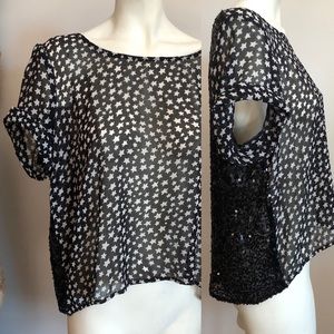 Hi Lo Stars top with Back Sequins